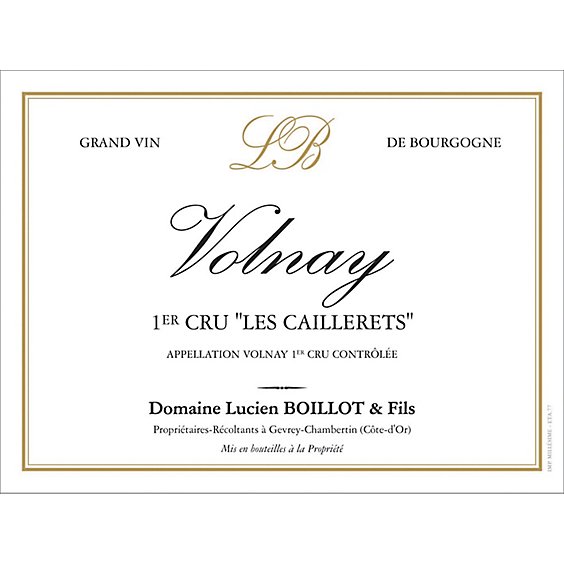 Domaine Lucien Boillot et Fils Volnay Premier Cru Les Caillerets 2018