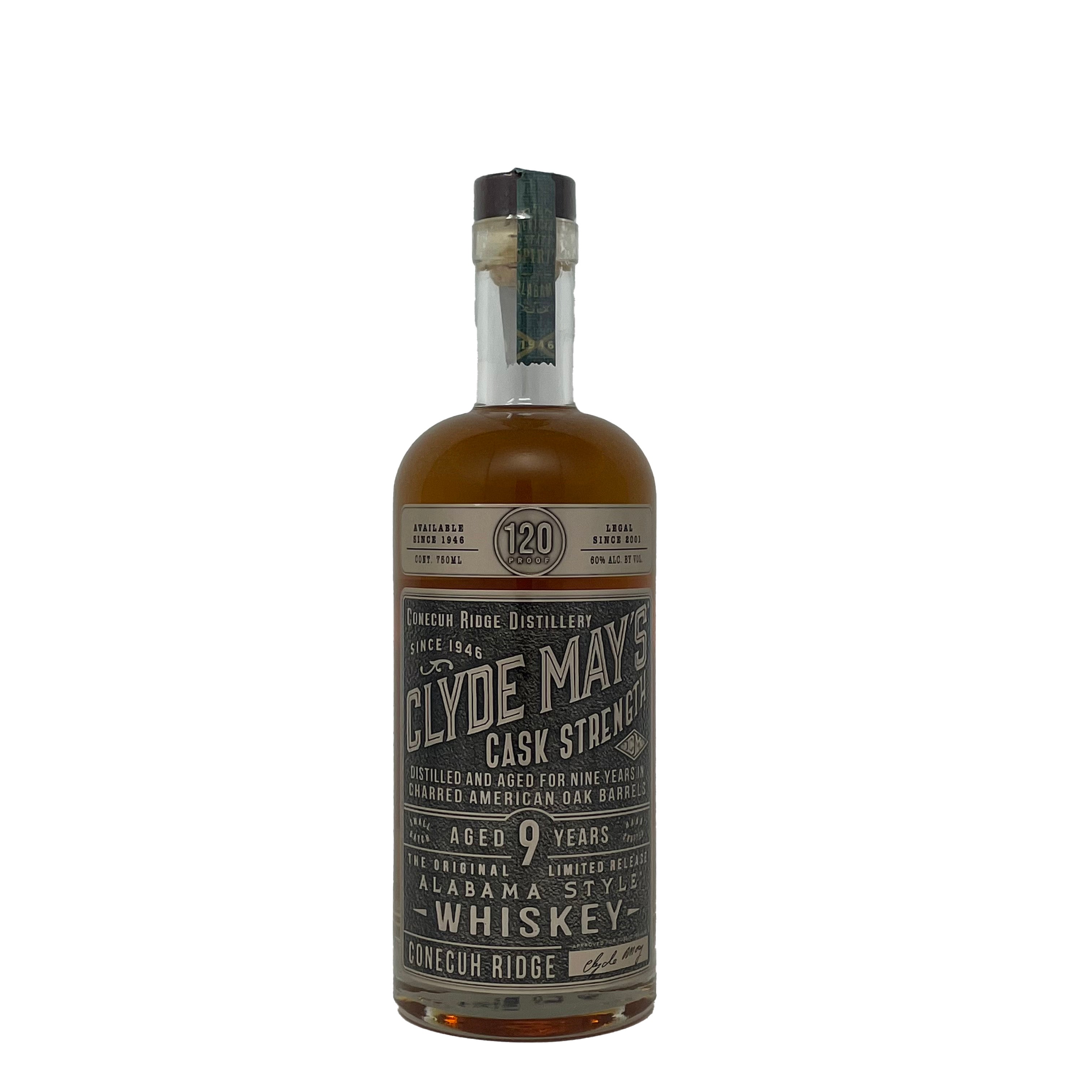 Clyde May's 9 year Alabama Style Cask Strength Bourbon